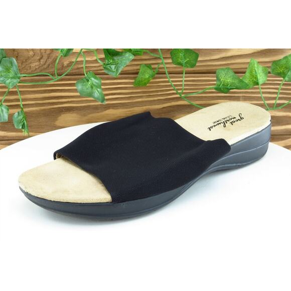 Great Northwest Sz 9 M Black Slide Fabric Women Sandals Sheryl - Picture 1 of 7